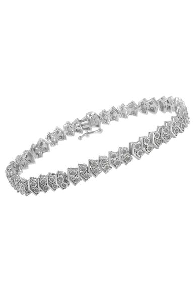 1.0 cttw Diamond "Arrow" Shape Tennis Link Bracelet